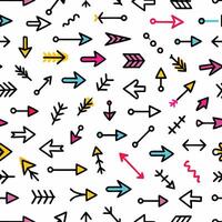 seamless pattern with colorful arrows on white background vector