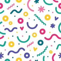 seamless pattern with colorful shapes and lines vector
