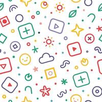 a colorful pattern with icons and symbols vector