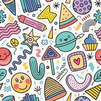 seamless pattern with colorful objects and shapes vector