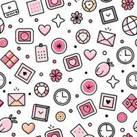 a pattern with various objects and icons vector
