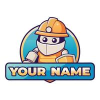 a cartoon robot in a helmet with the word vector