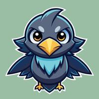 a cartoon bird with blue eyes and a big beak vector