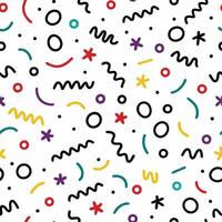 seamless pattern with colorful shapes and lines vector