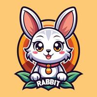 a cartoon rabbit with the words rabbit on it vector