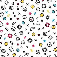 seamless pattern with geometric shapes and symbols vector