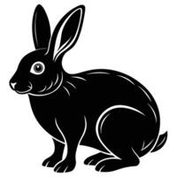 black and white illustration of a rabbit vector
