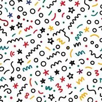 seamless pattern with colorful shapes and stars vector