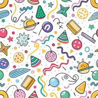 seamless pattern with colorful objects and shapes vector
