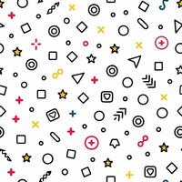 a seamless pattern with various shapes and symbols vector
