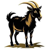 goat with horns on a white background vector