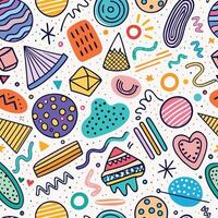 seamless pattern with colorful shapes and shapes vector