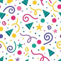 a colorful party pattern with confetti and stars vector