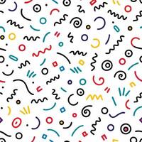seamless pattern with colorful shapes and lines vector