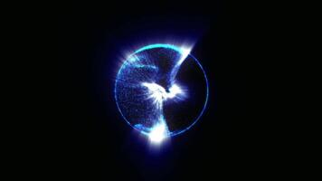 Space abstraction. A bright blue sphere of cosmic abstraction with a mesmerizing glow. video