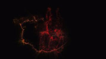 Mythical spirit. The image of a deity from different religions appears in the sky and crumbles into particles video