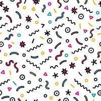seamless pattern with colorful geometric shapes and lines vector