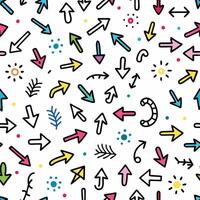 seamless pattern with colorful arrows on white background vector