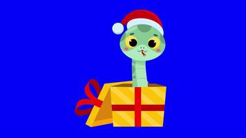 Animated Lunar New Year 2025 Snake Christmas Presents video