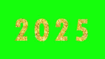 Animated New Year 2025 Glitter Sparkling Text Gold video