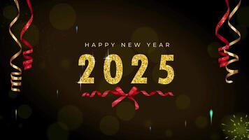New Years Eve Bokeh Lights Loop Background with Text video