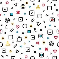 a seamless pattern with various icons and symbols vector