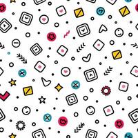 a pattern with different shapes and symbols vector