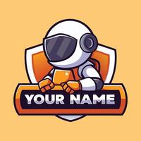 an astronaut logo with a name on it vector