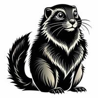 a black and white cartoon of a marmot vector
