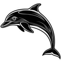 a dolphin jumping in the air on a white background vector
