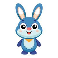 a cartoon blue bunny with a big nose and ears vector