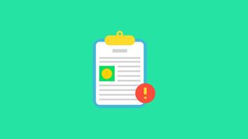 Finance Document Report Animation. Suitable for business, finance, and office content. 2d animation 4k. transparent background video