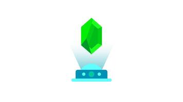 Animation of Emerald in Hologram. Suitable for presentation or luxury content. 2d animation 4k. Transparent Background video