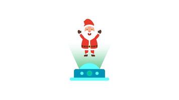 Happy Santa Claus in Hologram Animation. Suitable for Christmas and New Year Content. 2d animation 4k. Transparent Background video
