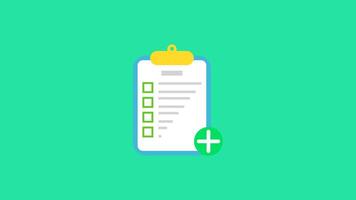 Add document report. Suitable for business, finance, and office content. 2d animation 4k. transparent background video