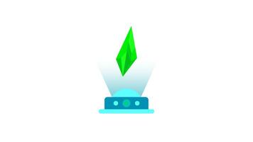 Animation Crystal in Hologram. Suitable for presentation or luxury content. 2d animation 4k. Transparent Background video