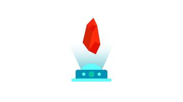 Animation Crystal in Hologram. Suitable for presentation or luxury content. 2d animation 4k. Transparent Background video