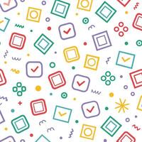a colorful pattern with squares and check marks vector