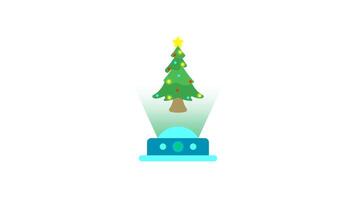 Christmas Tree in Hologram Animation. Suitable for Christmas and New Year Content. 2d animation 4k. Transparent Background video