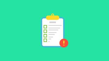 Disapproved document report. Suitable for business, finance, and office content. 2d animation 4k. transparent background video