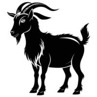goat silhouette on white background vector