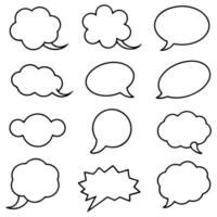 a set of speech bubbles with different shapes vector