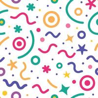 seamless pattern with colorful shapes and stars vector