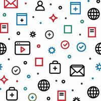 a seamless pattern with icons and icons vector