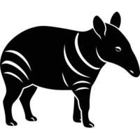 a black and white image of a tapir vector