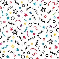 seamless pattern with colorful shapes and stars vector