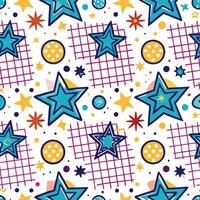 a colorful pattern with stars and squares vector