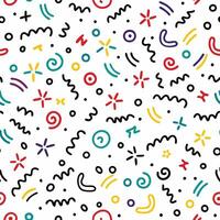 seamless pattern with colorful shapes and lines vector