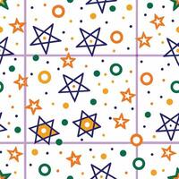 a colorful pattern with stars and circles vector