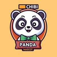 a cartoon panda with a bow tie and a green tie vector